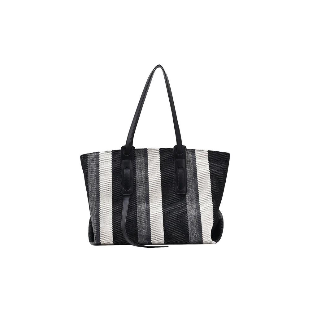 Ielgy Canvas Tote Bag Contrast Color Korean Version All-Match Vegetable Basket Shopping Bag