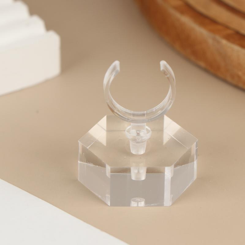 Geometric Acrylic Ring Display Stand with Clear 3 6 Slot Jewelry Box for Wedding Earring Show Shop Organizer