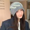 Autumn and Winter Letter Jacquard Warm Knitted Hat Children Outdoor Travel Ear Protection Pullover Hat Street Personality Pile Cold Hat