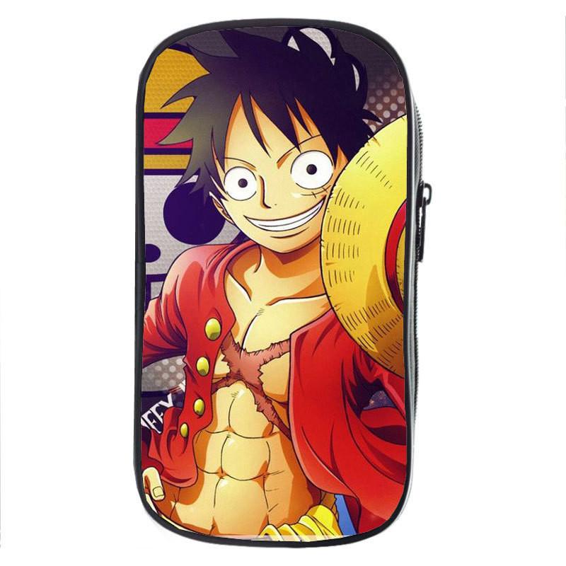 One Piece Luffy Anime Printed Student Single Layer Stationery Storage Pencil Bag For Boys And Girls