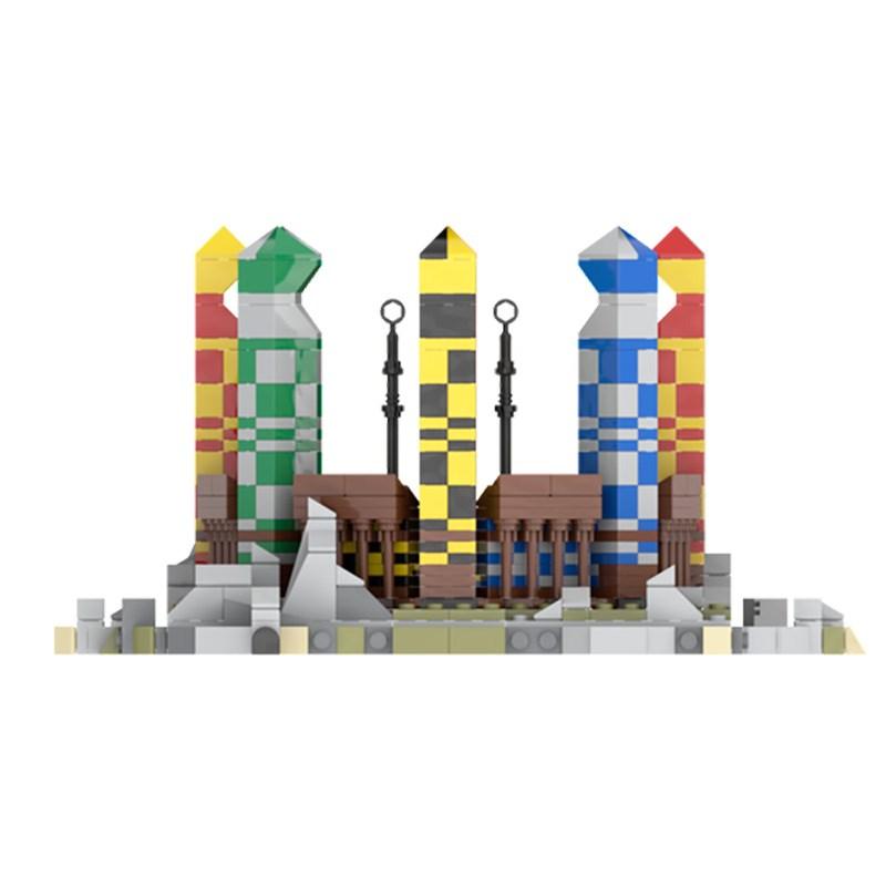 Buildmoc Creative Expert Magic School Quiditchs Pitch Sports Venue Architecture City House MOC25430 Building Blocks Toys for kid