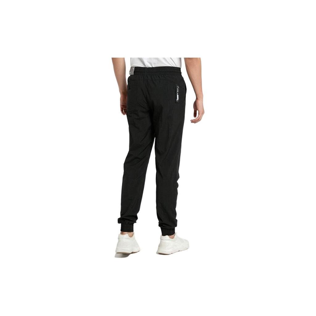 Puma Logo Print Elastic Waist Joggers Men Bottoms Black 585260-01