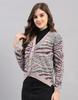MONTE CARLO Damen V-Ausschnitt Langarm Strickjacke