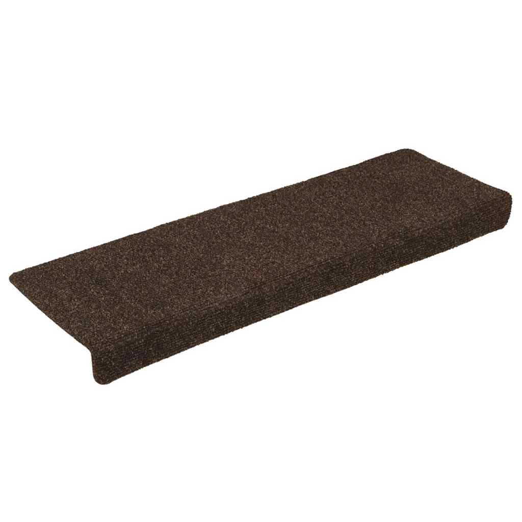 Self-Adhesive Stair Mats 30 Pcs. Brown 65X21X4 Cm