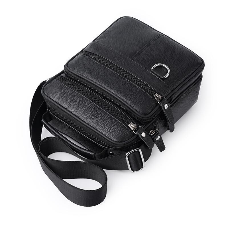 Men's Business Casual Messenger Bag – Leather Shoulder Sling with Retro Design for Daily Carry