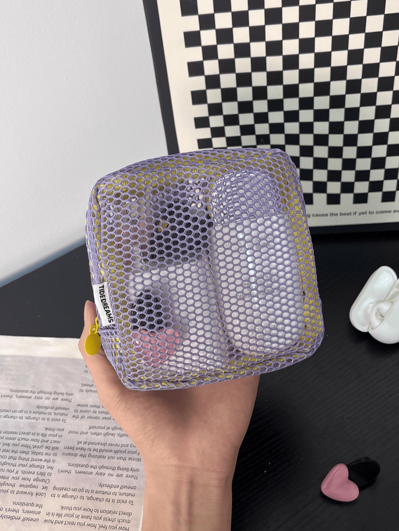 1 шт. Мини-макаронный цвет, свежий стиль, высококачественный многофункциональный прозрачный сетчатый кошелек-органайзер, милый кошелек-органайзер Purple