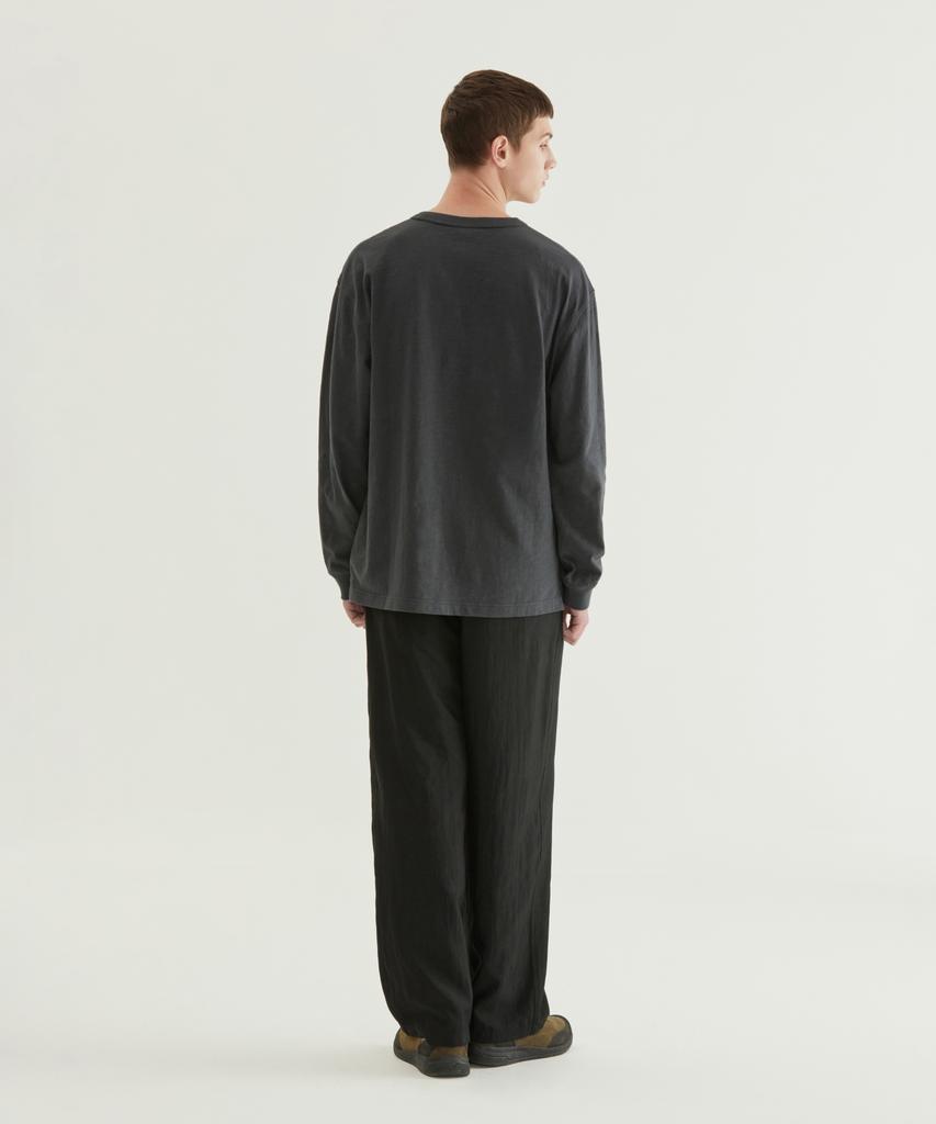 COVERNAT Slub Arch Logo Long Sleeve Charcoal