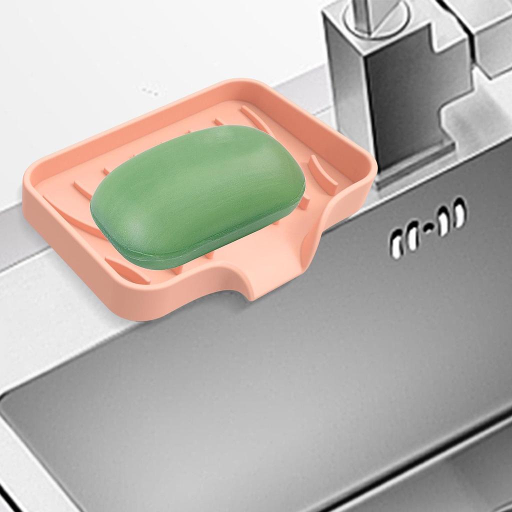 Soap Dishes Soap Box Organizer Plate Tray with Drain Anti Skid Silicone Soap