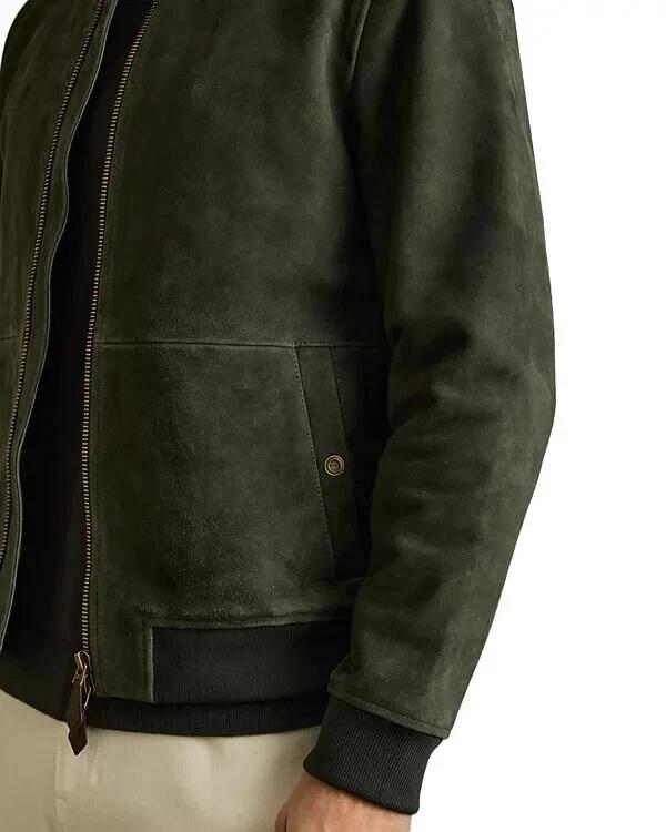 Men Jacket Suede Stylish Handmade Genuine New Green Lambskin Biker Soft Wear Fit