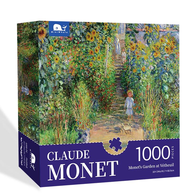 Famous Oil Painting Puzzle 1000 Pieces Monet Water Lily Paper 1000 Pieces Puzzle