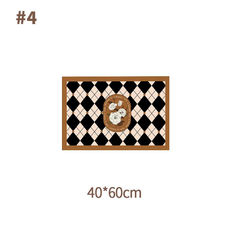Checkerboard Bath Mats American Retro Floor Rug Anti-slip Entrance Doormat for Kitchen Bathroom Balcony Porch Decorative Carpets