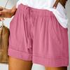 Plus Size Womens Drawstring Casual Elastic Waist Pocketed Loose Shorts Pants