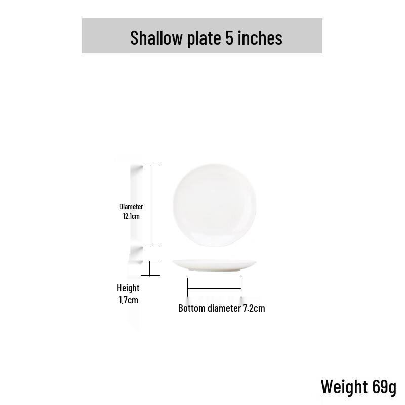 Qianxing 5-Inch Melamine Shallow Dinner Plates (30-Pack)