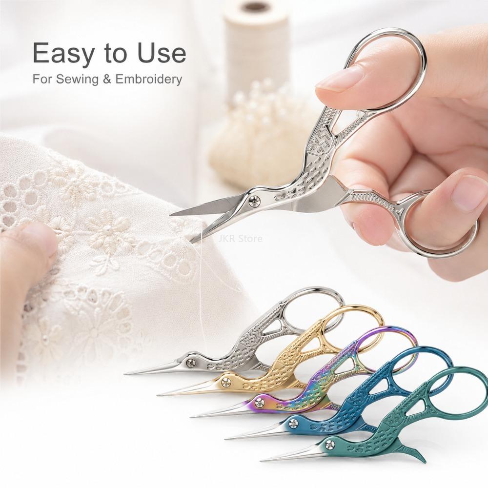 5PCS Vintage Bird Shape Embroidery Shears Stainless Steel Sewing Scissors Precision Cutter for Nail Art Craft Accessories