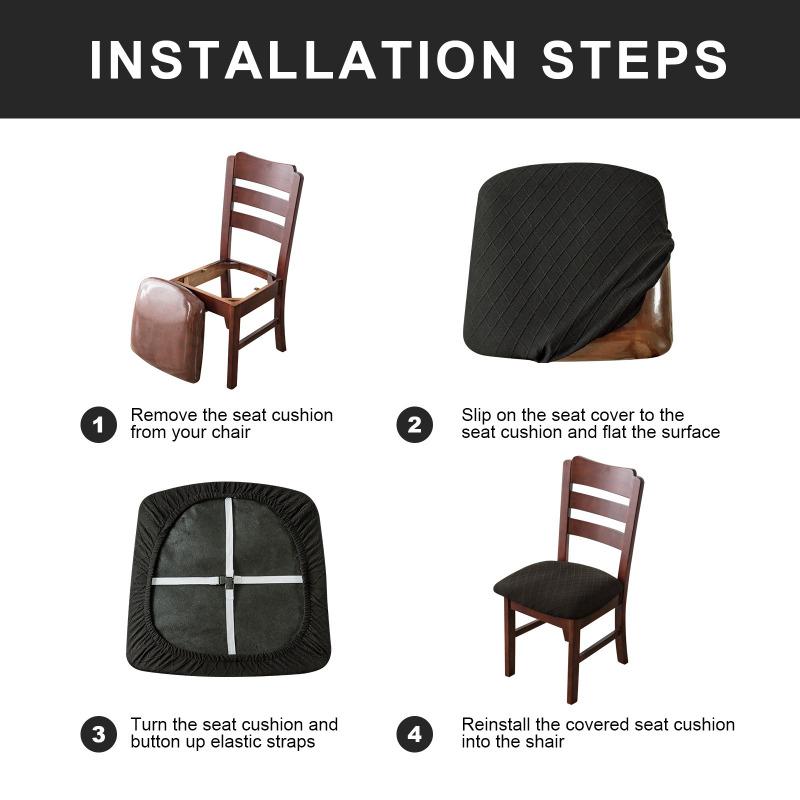 Chair Cover, Living Room Chair Cover Waterproof, Detachable Elastic Cushion Cover for Soft Cushion Dining Chair Bottom Frame
