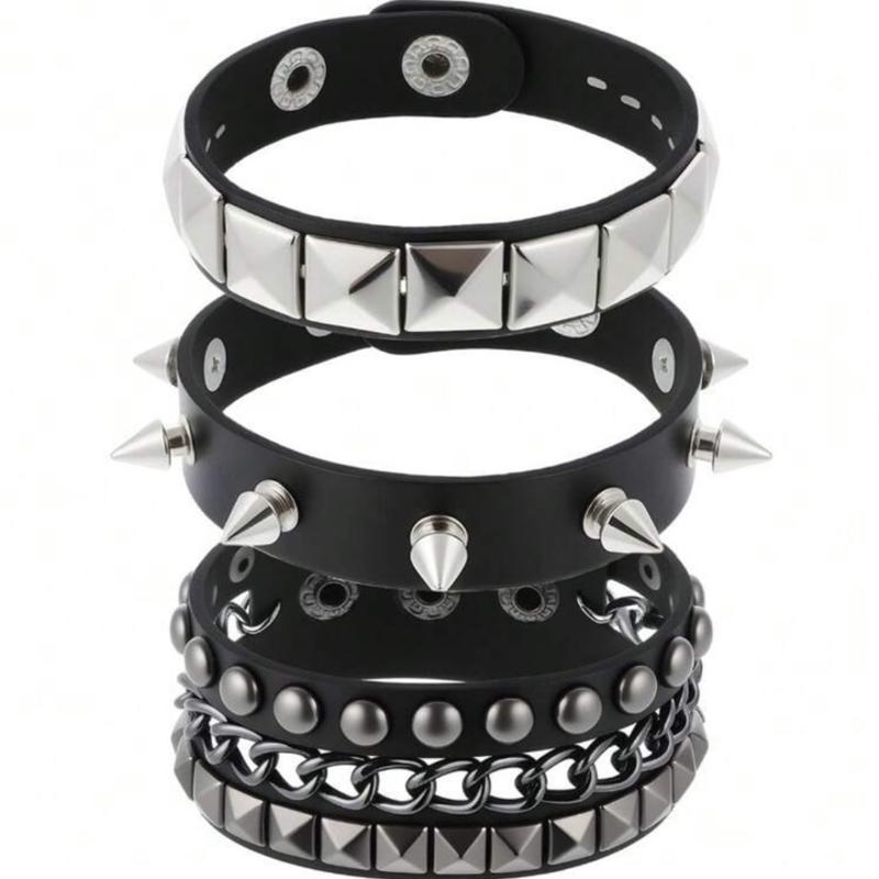 1 Stück Punk Goth Rock spitze Nieten Kegel Nieten Leder Manschette Armband Für Männer Hip Hop Frauen klobiges Armband Pulseras Schmuck