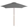 vidaXL Parasol with Wooden Pole 270 Cm Anthracite