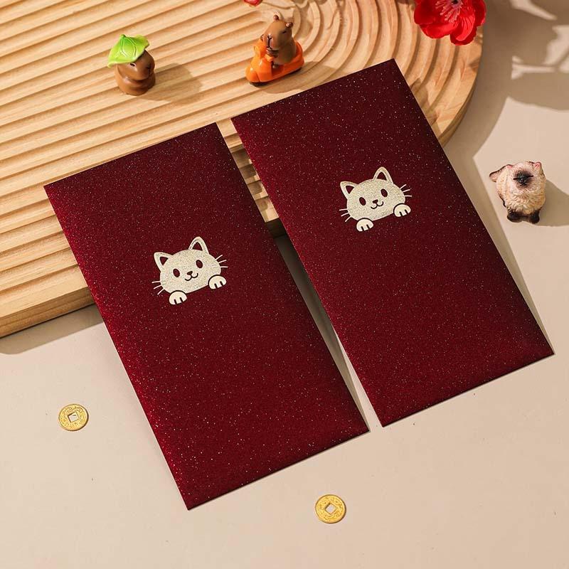 6Pcs Happy Birthday Red Envelope Hot Stamping Creative Red Pocket Red Pocket For Lucky Money Birthday Wedding Red Gift Envelopes