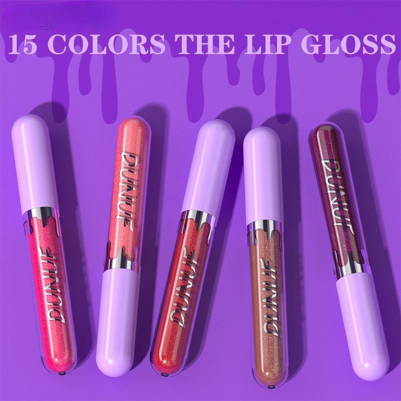 Shimmer Glitter Lip Gloss Moisturizing Shiny Lip Tint Plumping Lip Oil Long Lasting Hydrating Lip Gloss for Women Girls
