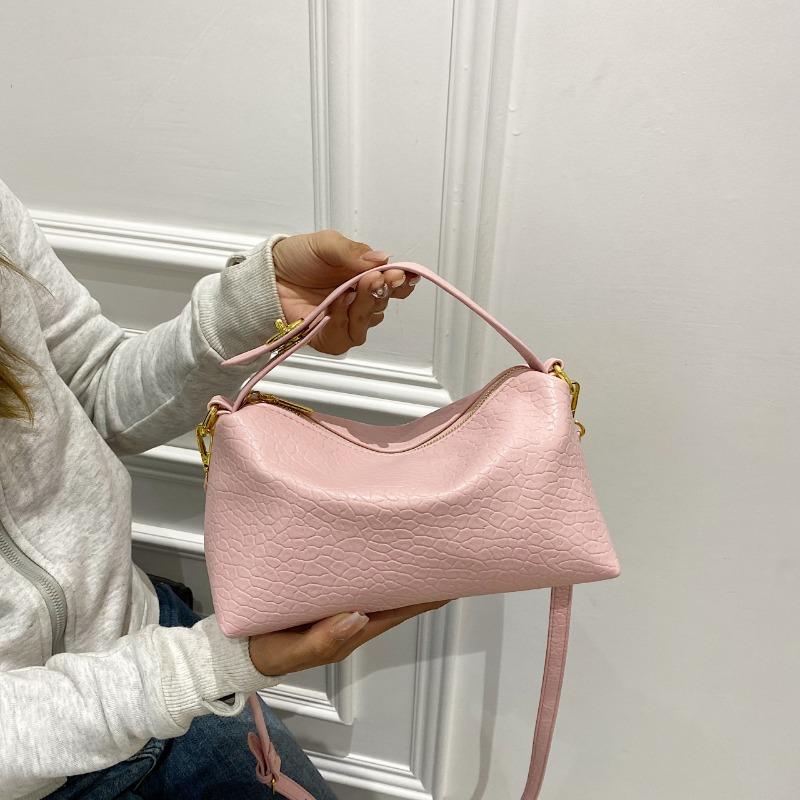 Lychee pattern bag women's new trendy fashion simple soft surface one shoulder crossbody hand carry retro armpit bag