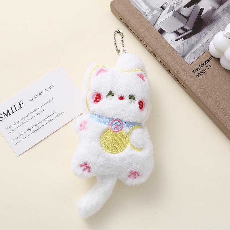 Pískací plyšová klíčenka s přívěskem Šťastná kočka