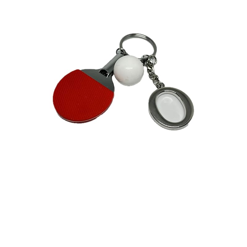

table tennis with initials key ring souvenir present (O)