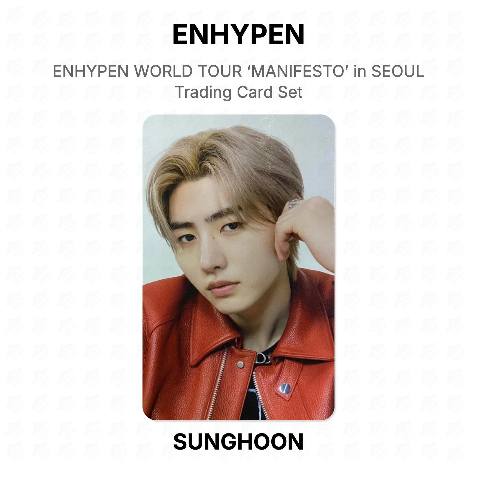 ENHYPEN WORLD TOUR ‘MANIFESTO’ in SEOUL Trading Card Set Official Photocard SUNGHOON