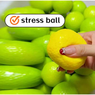 Balle Anti-Stress Citron Croquant Faite à la Main Jouet à Presser Mangue Changeant de Couleur Balle Fidget Squishy Jouet Anti-Stress Sensoriel ASMR Décoration Intérieure