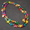 Bohemian Retro Vintage Ethnic Statement Colorful Handmade Beaded Necklace with Unique Charms for Women
