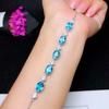 Wish European and American natural blue topaz bracelet simple personality light luxury gift for girlfriend