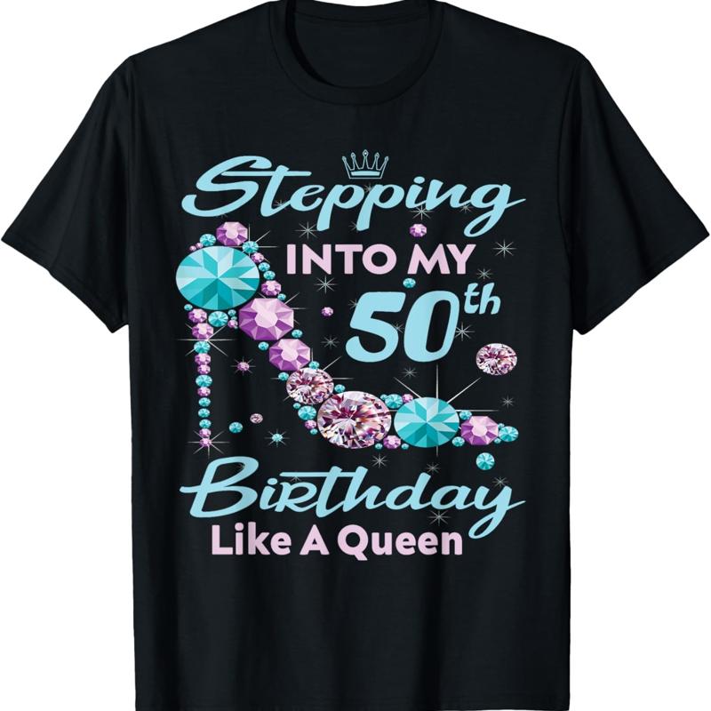 T-shirt pour maman, 50e anniversaire, comme une reine heureuse pour moi S
