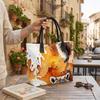 Watercolor Raccoon Print Canvas Tote Bag Large Capacity Casual Shoulder Handbag for Daily Use