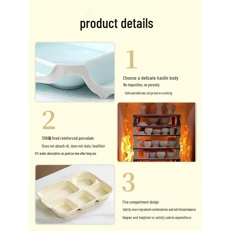 HANDUNYOU Honey Tea Ceramic Divided Plate Set