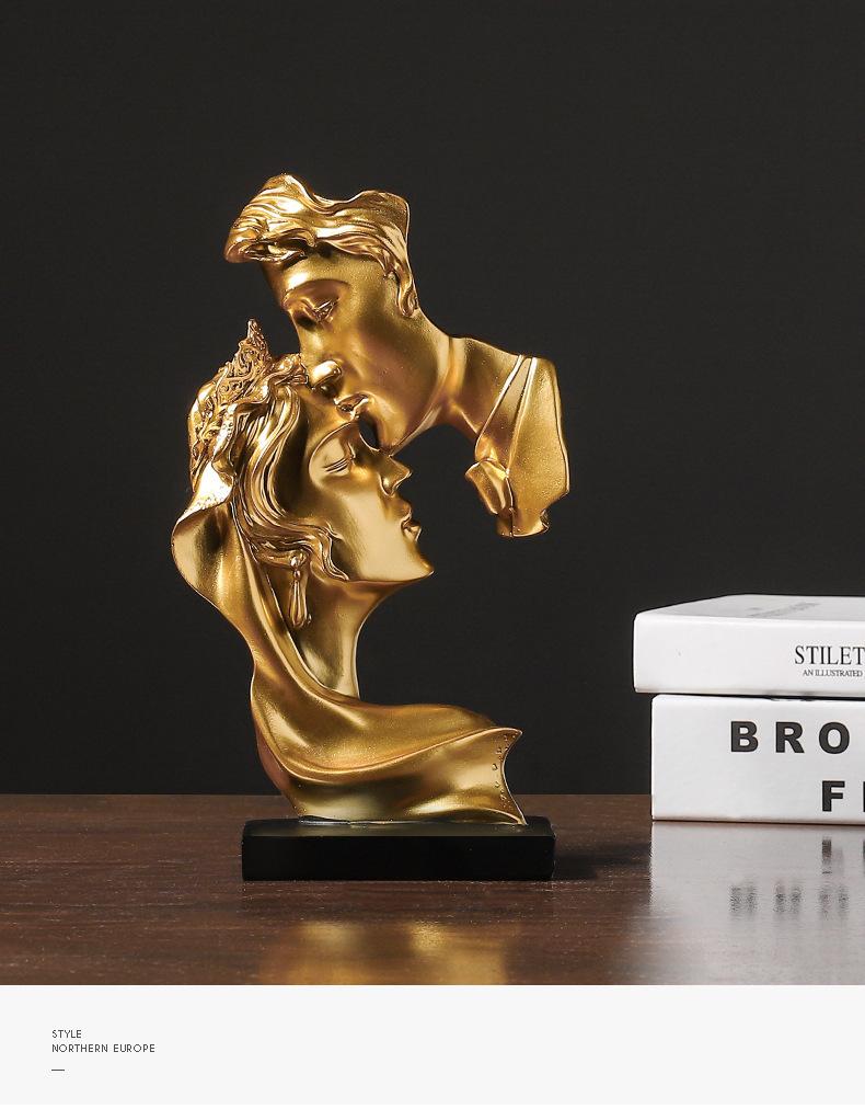 Liebende Statue Handwerk Skulptur Mini Harz Liebende Statue Figur Küssende Pose Modell Handwerk Skulptur Ornament Heimdeko