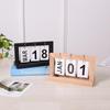 Wooden Perpetual Flip Calendar Simple Minimalist Design Desktop Ornament for Home Study Dorm Office Desk Decor
