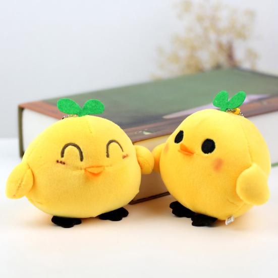 Yousheng 10cm Chick Plush Pendant Fluffy Lovely Cartoon Doll Plushie Hanging Ornament PP Cotton Stuffed Animal Doll Key Ring Backpack Decoration Kids
