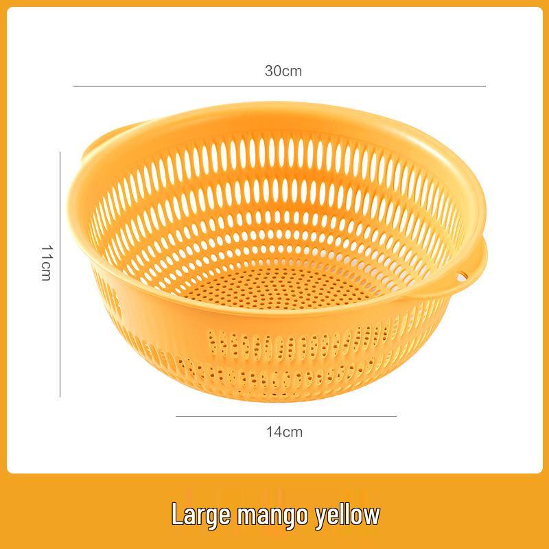 Three-Piece Kitchen Set: Vegetable Washing Basket, Drain Basket, and Fruit Plate