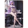 Vintage Retro Metal Tin Sign  Yue Liu Fairy from Perfect World Anime Beach Theme Wall Art for Bedroom Bar Game Room Decor
