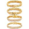 7/8/9inch Prong Miami Cuban Link Chain Bracelets for Women 2 Row Rhinestone Cuban Chain Bracelet Wristband Trendy Jewelry Gifts