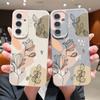 Line Flower Case For Samsung Galaxy A55 A54 A35 A25 A15 5G A16 A53 A52 A34 A14 S20 S21 FE S22 S23 S24 Ultra Capa A56 A26 A36 S25