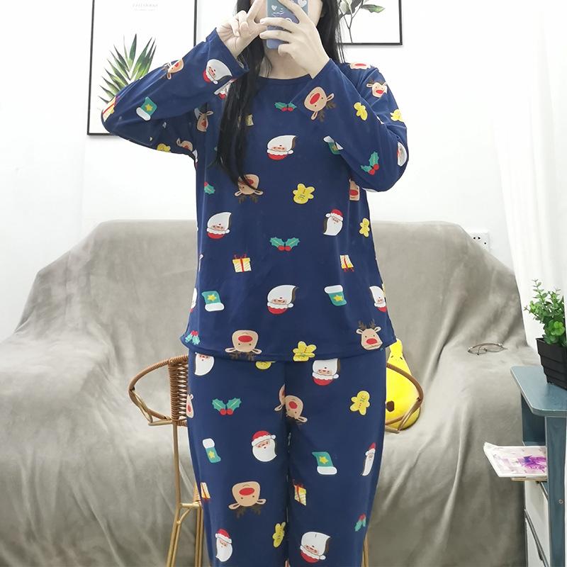 Niedliches Cartoon Damen Pyjama-Set: Rundhalsausschnitt, lange Ärmel, lange Hose – Bequem, vielseitig, perfekt für zu Hause oder draußen im Herbst und Winter