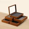 For  Bracelet Necklace Display Case Wooden Ring Earrings Organizer Large Jewelry Storage Box With Cover X007