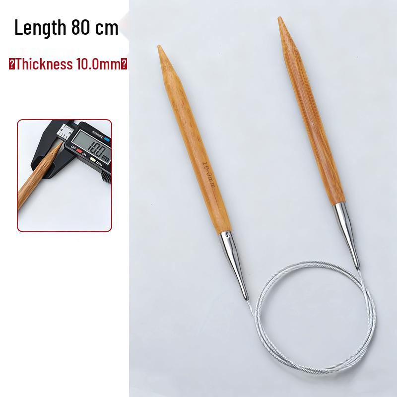 Bamboo & Stainless Steel Circular Knitting Needles Set for Wool Scarves & Cuffs