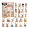 Cute Animal Desk Ornaments 24 Days Dog Advent Calendar 2026, 2D Acrylic Puppy Christmas Pajamas Series Hanging Pendants Countdown Calendar,