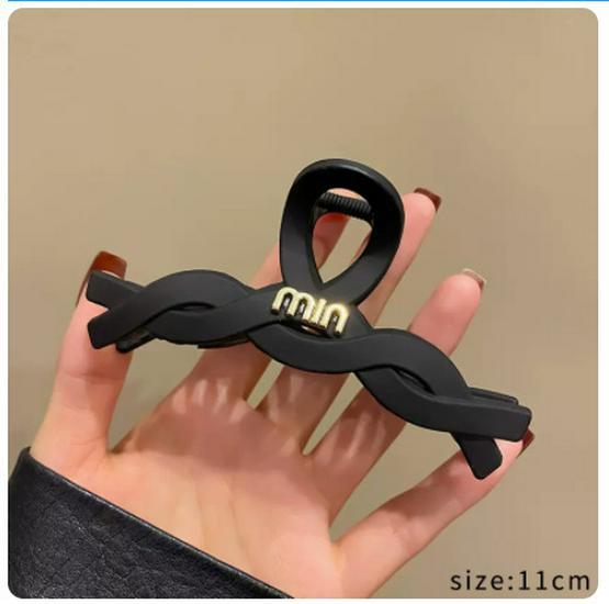 Classy Frosted Hair Clip with Pearls for Women's Hair - Large Shark Design for Back of Head