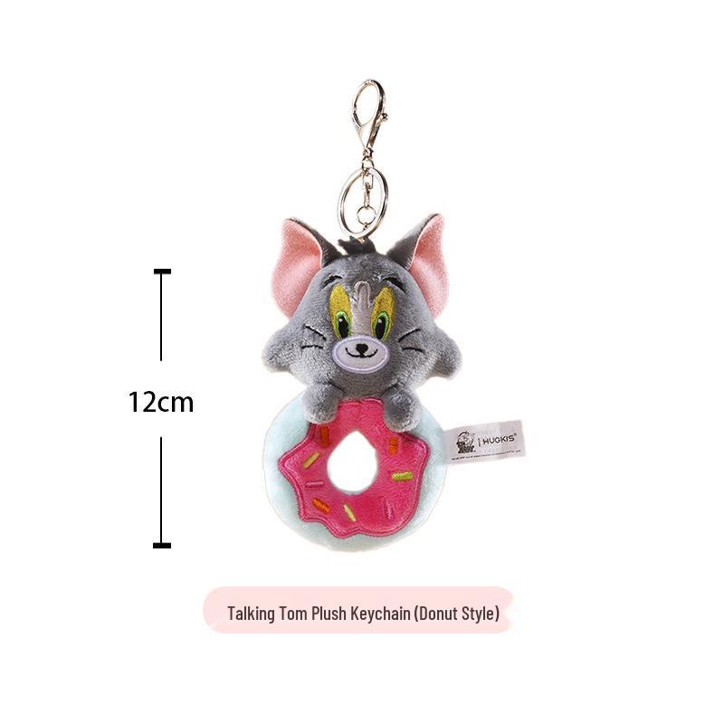 Tom & Jerry Cartoon Plush Keychain - Cute Tom Cat Pendant Bag Accessory