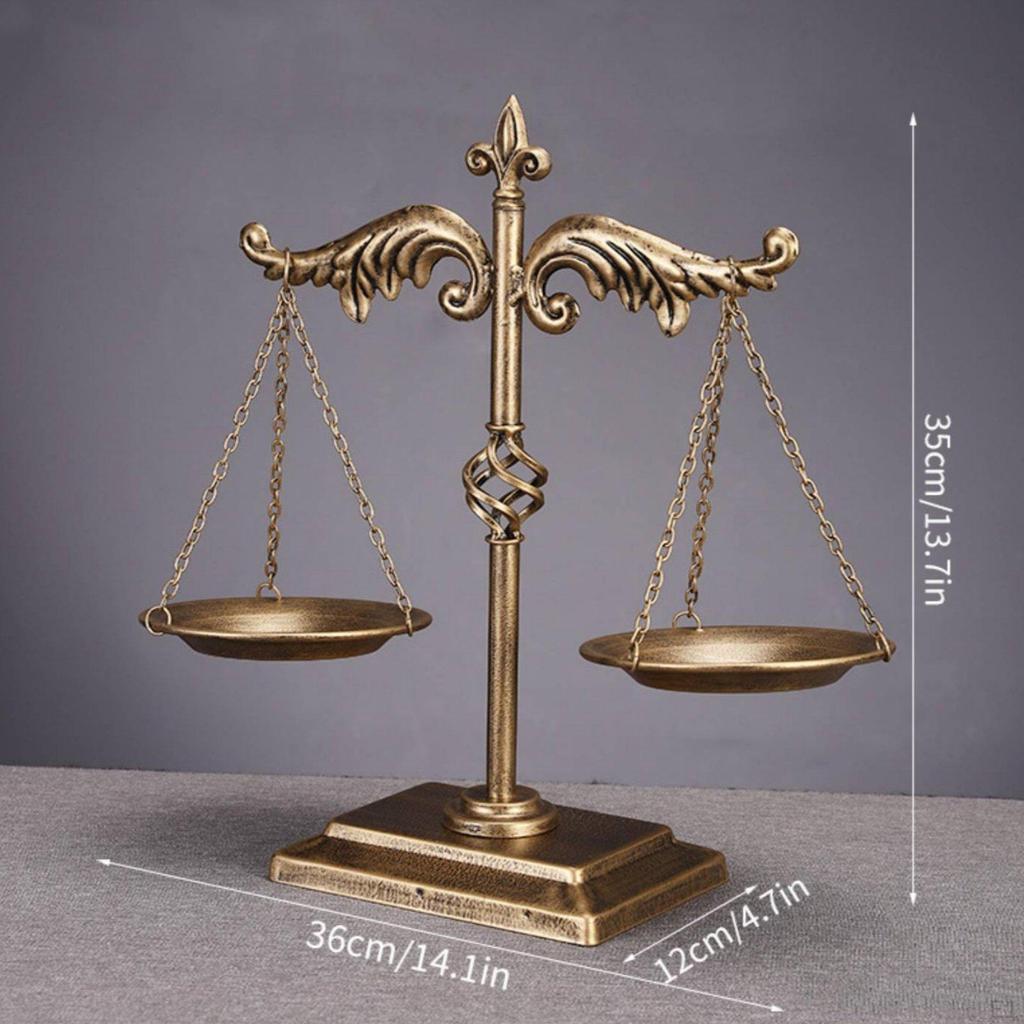 Decorative Balance of Justice Rustic Look Sculpture Sturdy Scale for