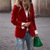 Women's Retro Velvet Sports Jacket Single Button Custom Fit Suit Jacket Office Casual Long Sleeved Sports Jacket