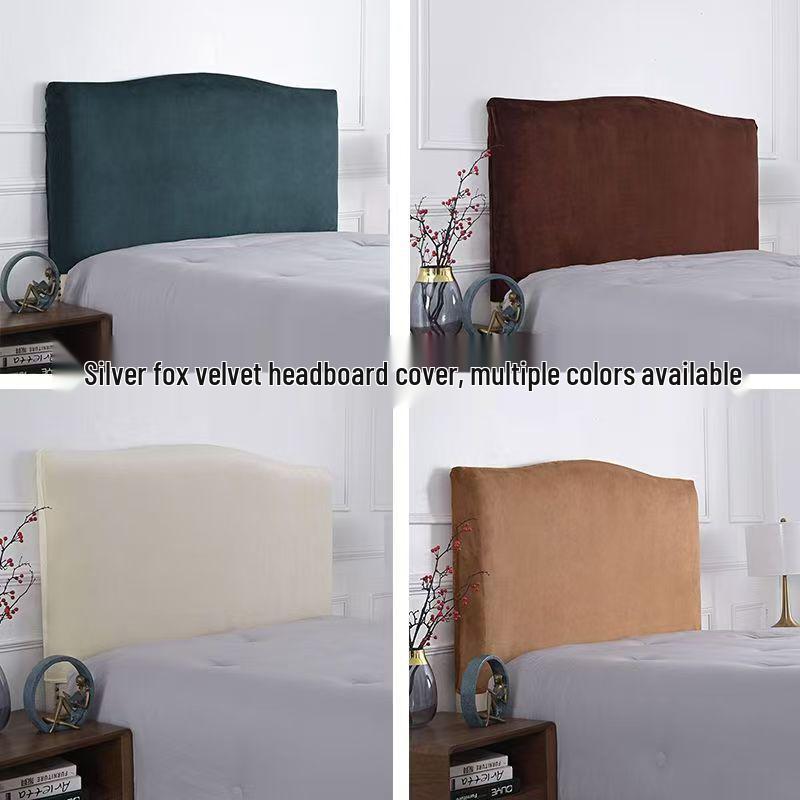 

Высокоэластичный бархатный пылезащитный чехол для изголовья - Универсальный размер, однотонный 1.2m*70cm светло-серый