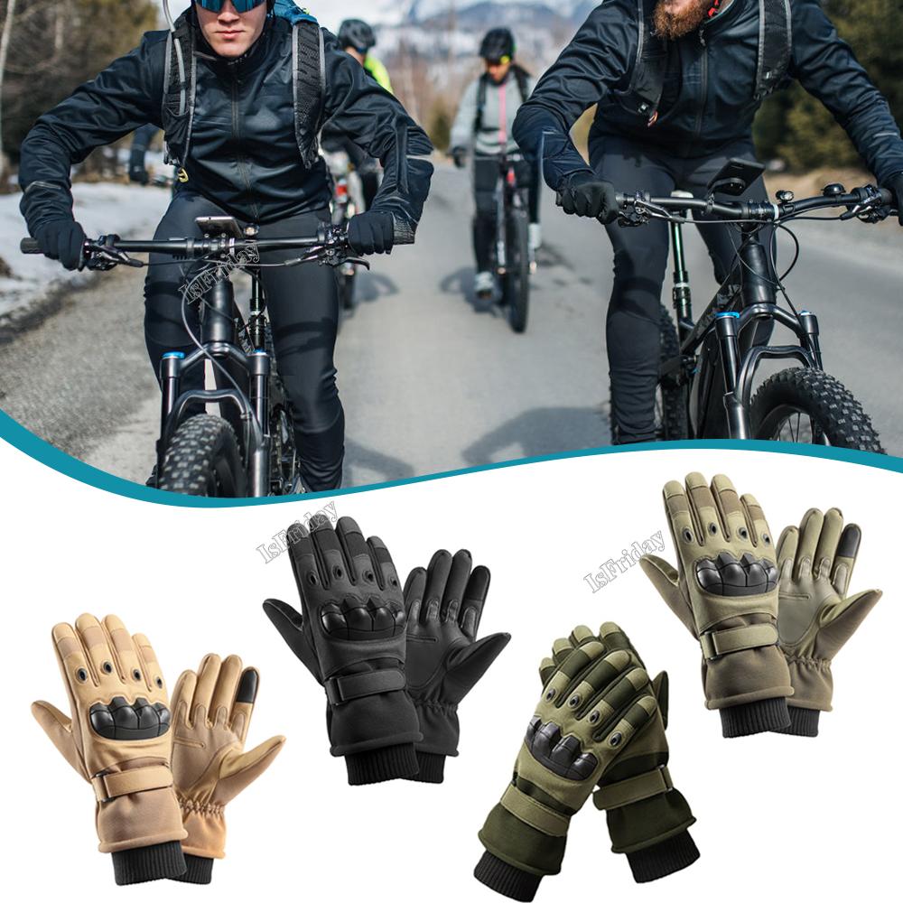 Full Finger Winter Warm Tactical Gloves Military Combat Touch Screen Thermal Gloves Outdoor Use Skiing Hunting Guard Gloves Men
